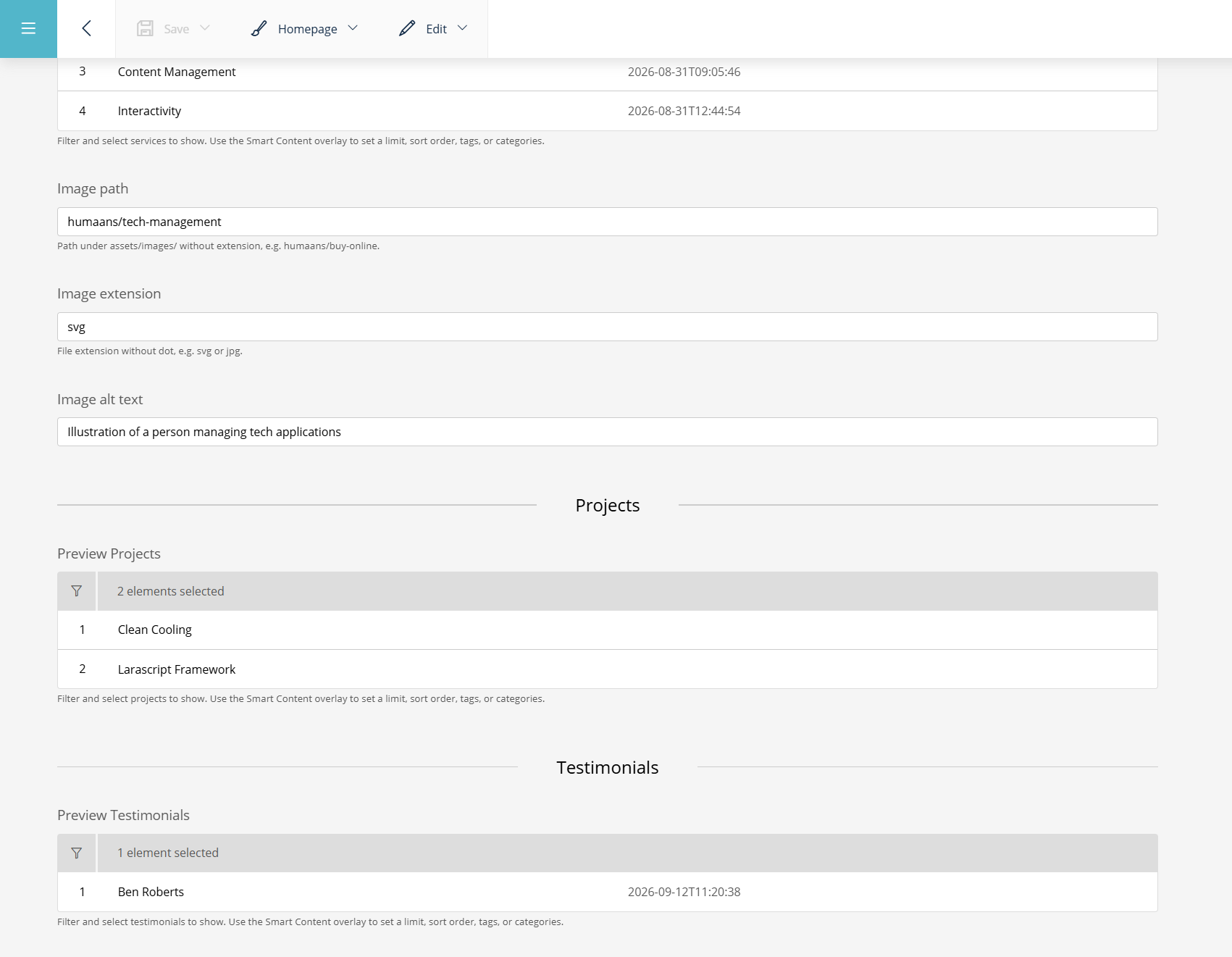 Homepage Example 2